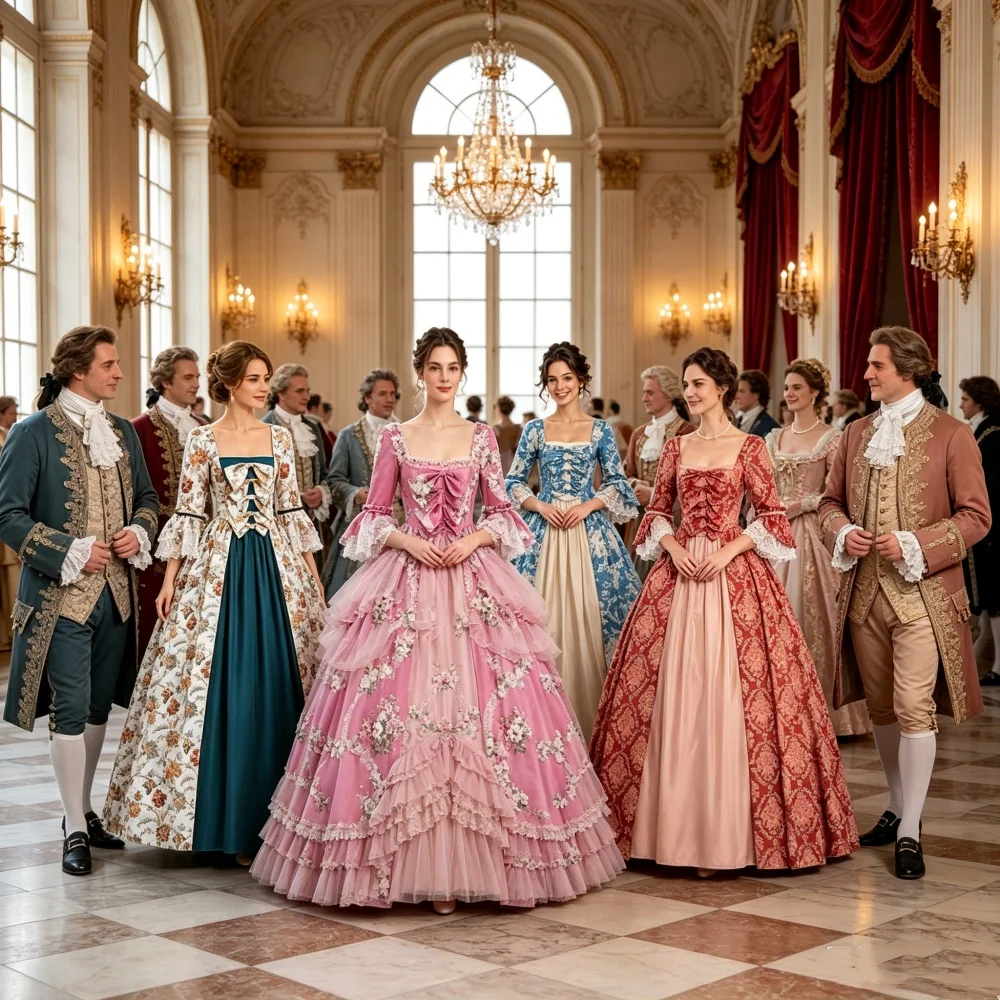 Rokoko-Blumenkleid aus dem 18. Jahrhundert, viktorianisches königliches Prinzessinnen-Hochzeitsballkleid, Marie-Antoinette-Barock-Gothic-Lolita-Gehkostüm