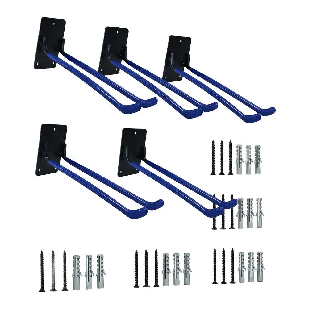 Wall Mount Heavy-Duty Metal Storage Hook Rack Garden Tool Organizer Garage Yard Equipment Holder Space Saving Workshop Supply