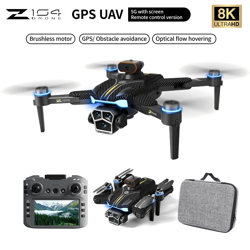 Professional Drone 8K FPV Drone with 4K Camera 4.5 HD Screen GPS Foldable RC Quadcopter Aerial Photography Remote Control Toys