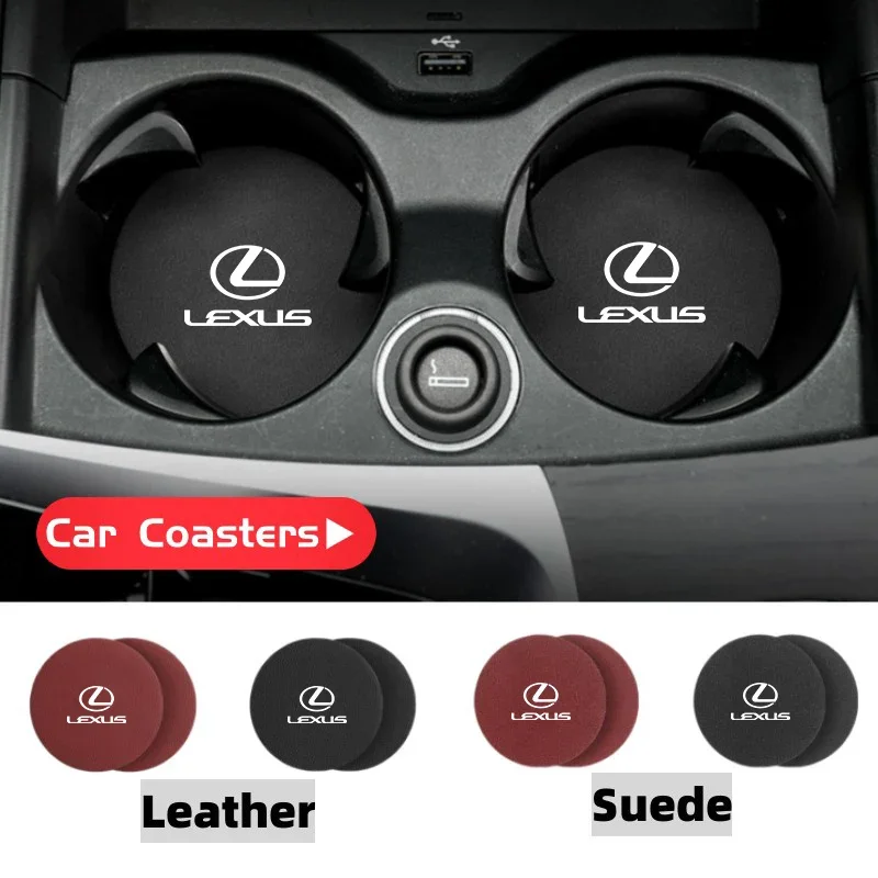 Car Coaster Water Cup Bottle Holder Anti-slip Pad Mat Interior For Lexus GX470 LS400 LX470 LX570 RC350 UX250h ES350 RX450h