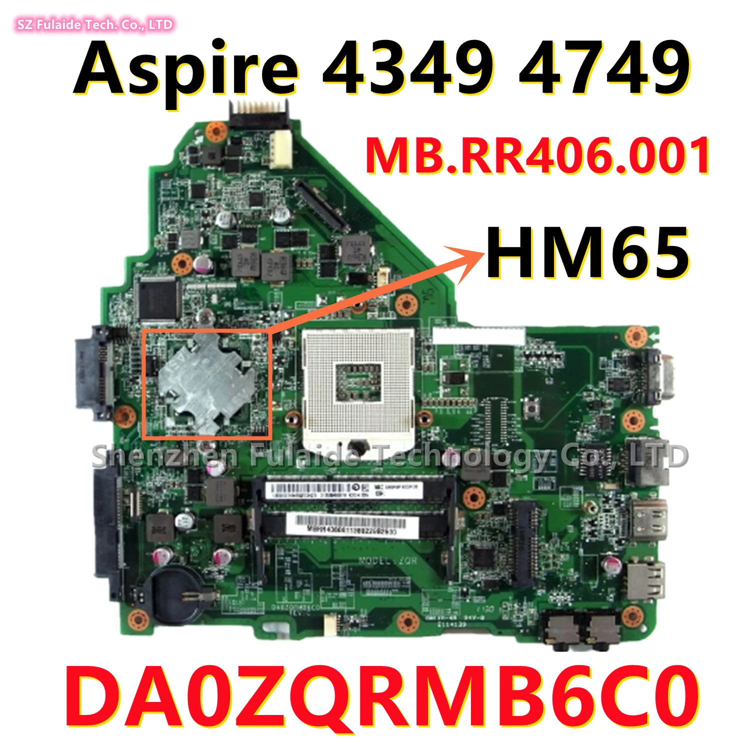 DA0ZQRMB6C0 Für Acer ASPIRE 4349 4749 Laptop Motherboard HM65 DDR3 MB.RR 406,001 Mainboard getestet OK