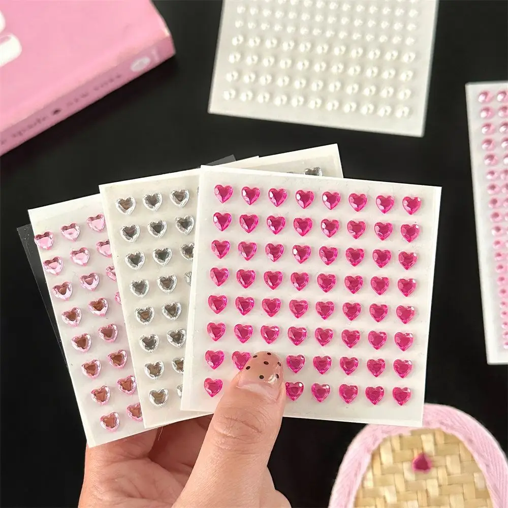 3D Rhinestone Pearl Decorative Sticker Disposable Light Luxury Semi Round Pearl Stickers Self Adhesive Fashion