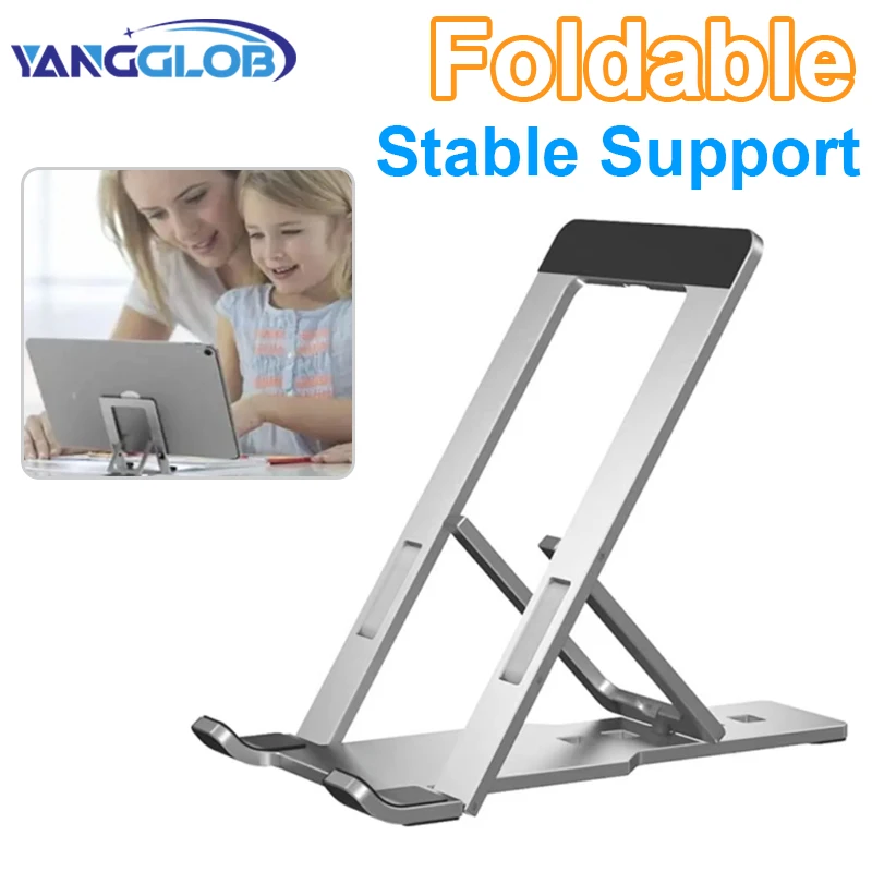 Image of Verstellbarer Lazy Phone Stand für den Schreibtisch, neuester faltbarer Handyhalter aus Aluminiumlegierung für iPhone und iPad