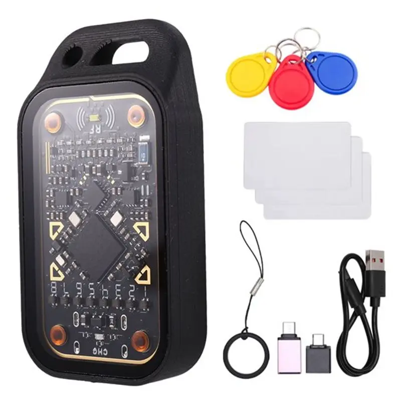 FULL-Chameleon Ultra Plus RFID Smart Card Emulator Reader+ CUID Card IC ID Card Decoder/Reset+ Automatic Polling 3XUID Keychain