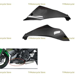 Carbon fiber coating Engine Fairing Side Panels Exhaust Shield Plate Bottom Belly Cover Fit for Kawasaki ninja 650 2017-2023
