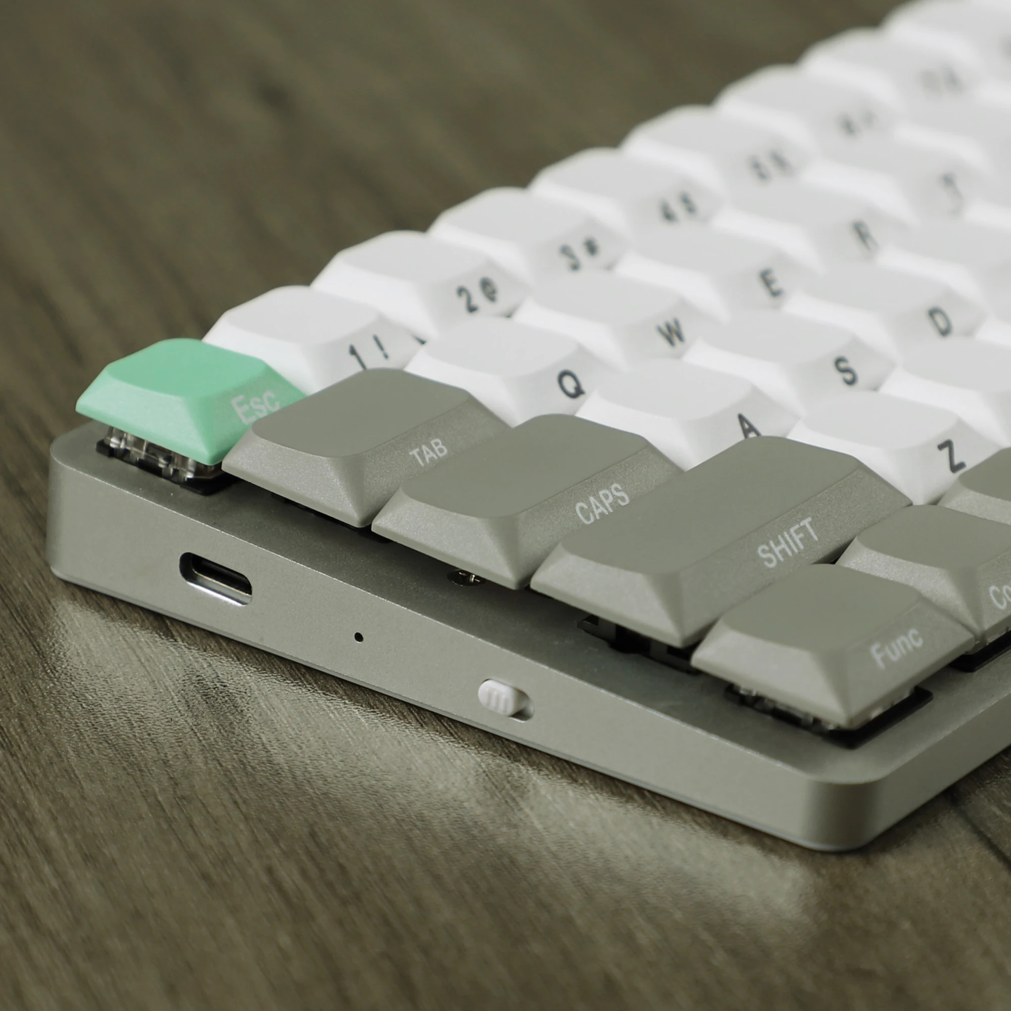 Imagem -03 - Ymdk-teclado Mecânico Branco Retro Ultra-fino mx Pbt Keycap Impressão Lateral Corante para Nuphy 61 64 75 87 96 104