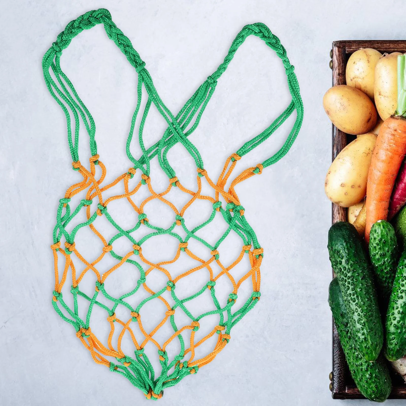 

Fruit Net Bag Hanger Hanging Melon Hammocks Nets Mesh Basket Reusable Watermelon Support
