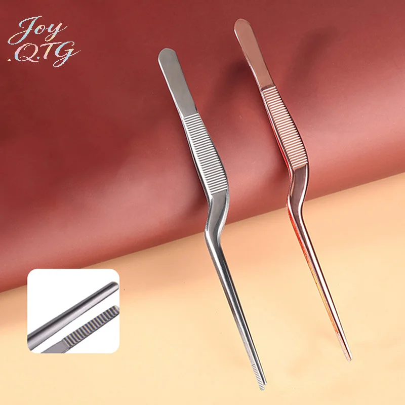 Hot Ear Nose Earpick Wax Removal Forceps Angled Clamp Nasal Tool Curved Earwax Tweezers Clip Eyelash Remover Cleaner Tweezer