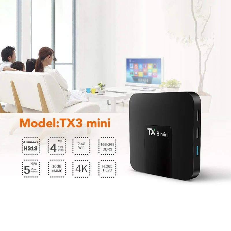 ТВ-приставка TX3 Mini Smart TV Box Android 7,1 H313 1 Гб 2 Гб 8 Гб 16 Гб 4K телеприставка H.265 Dual 2,4G wifi телеприставка медиаплеер ТВ-приставка