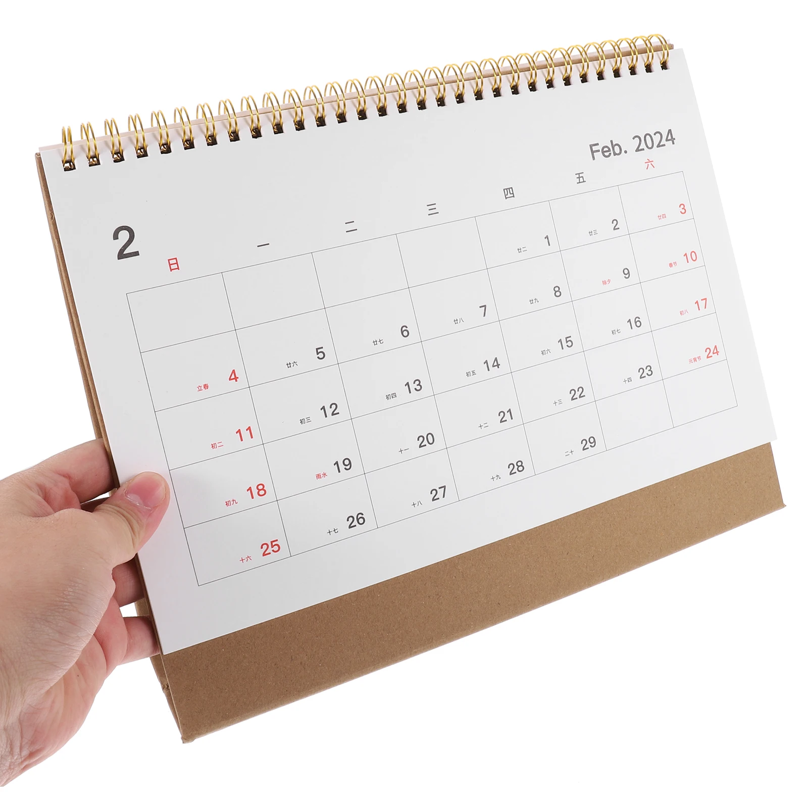 

Delicate Office Desk Household Standing Daily Use Bright Desktop Decorative Tabletop Month Calendar Sturdy Design Affordable