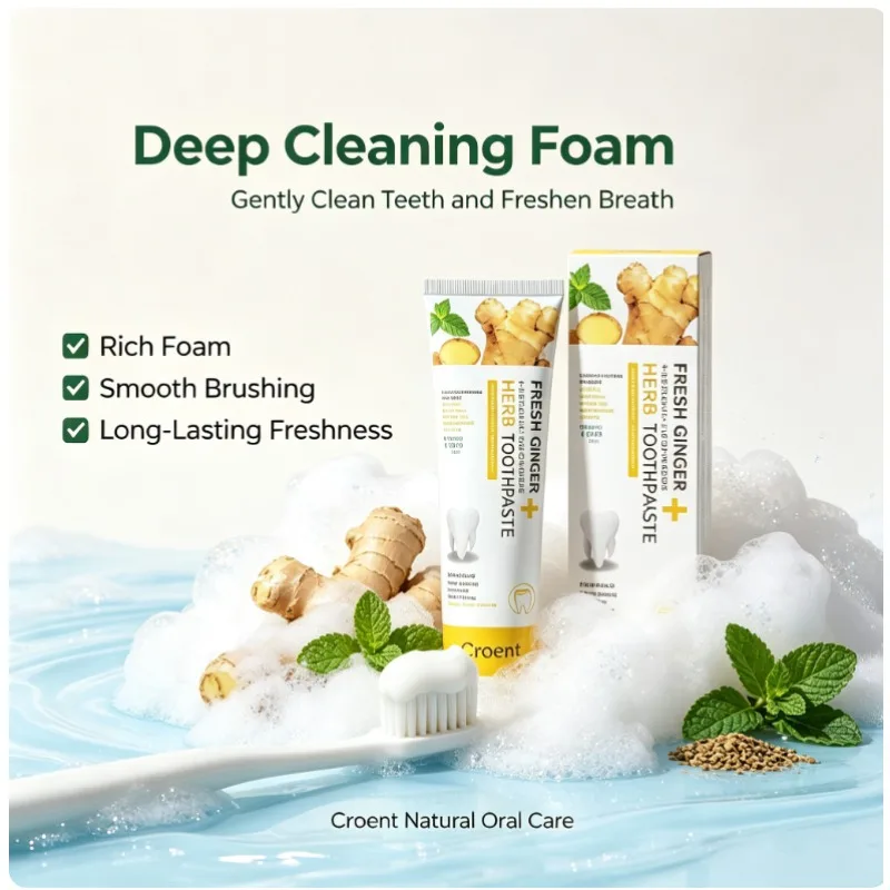 Dental Natural Ginger Extract Toothpaste Gingival Care Relieve Gum Bleeding Deep Clean Plaque Fresh Breath Oral Care Toothpaste