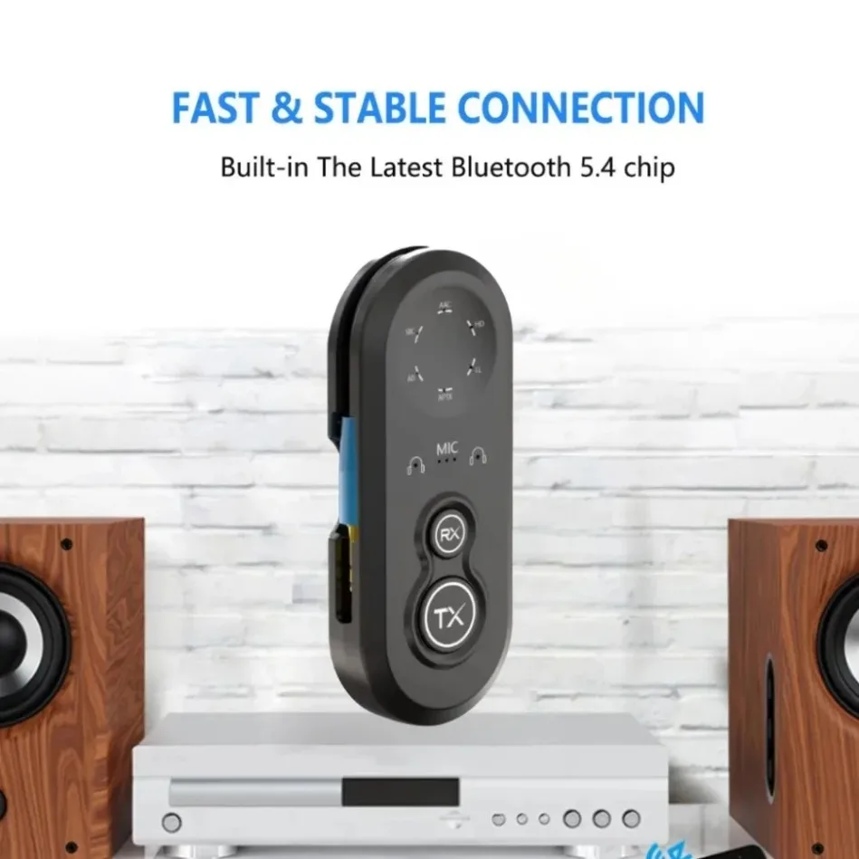 3.5mm Jack AUX Bluetooth Receiver Transmitter Aptx Wireless Audio Adapter Handsfree Call HD LL AAC Adaptive BT 5.4 For TV Car PC