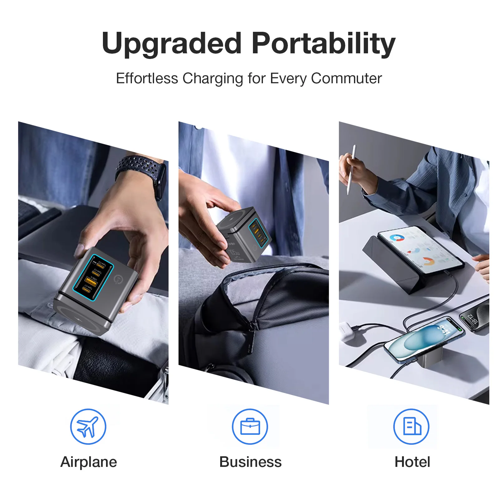 [GaN Tech] Blitzwolf BW-i113 105W Stasiun Pengisian Daya Desktop 6-In-1 dengan Pengisi Daya Nirkabel PD QC Pengisian Cepat dengan Steker UE LED