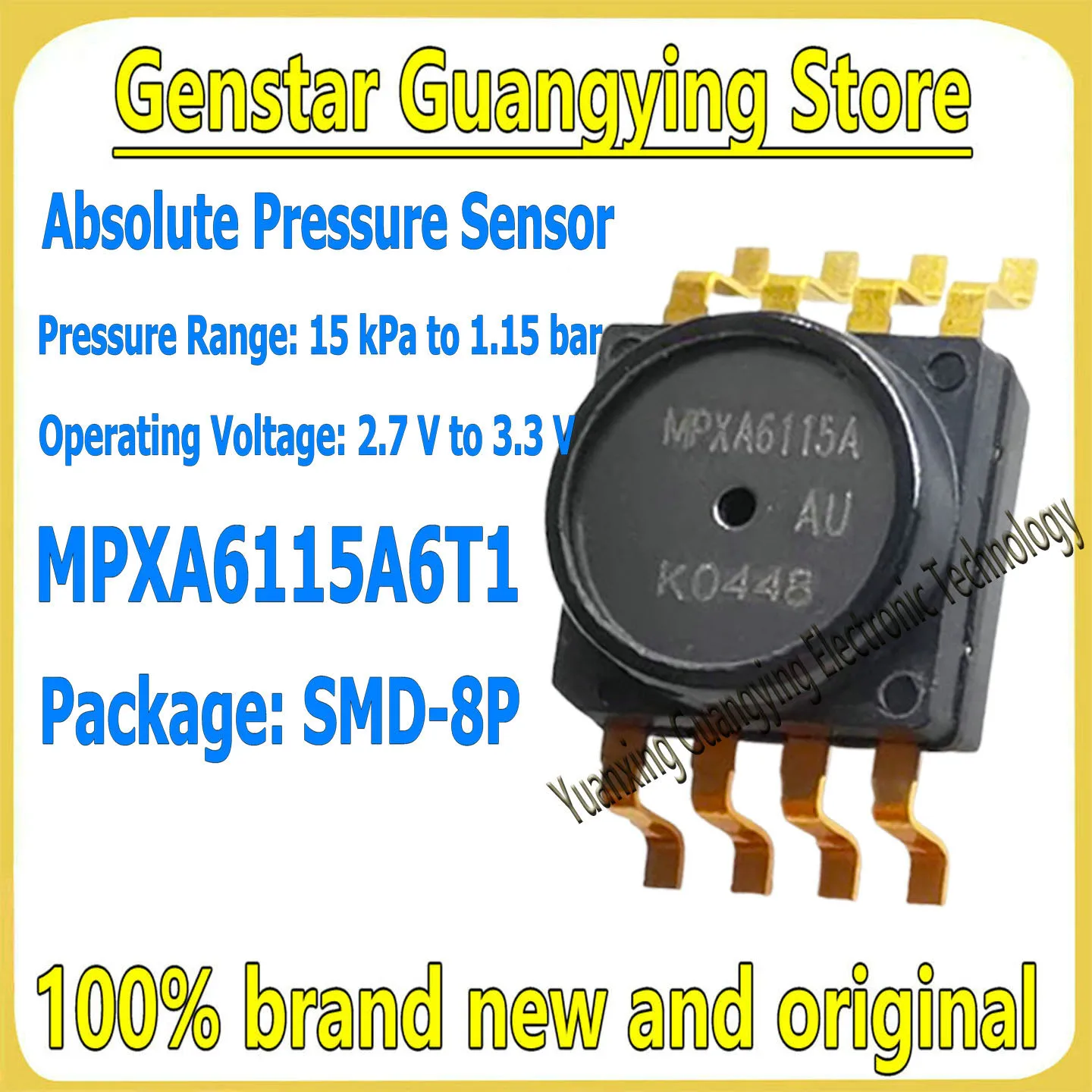 (1 piece) MPXA6115A6T1 MPXA6115A SMD-8P Absolute Pressure Sensor Chipset, 100% Brand New