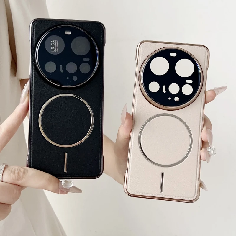 

Case For Xiaomi 15 14 Ultra Luxury PU Leather Magnetic Matte Half pack Protective Phone Cover For Xiaomi 14 15 Pro Shell Bumper