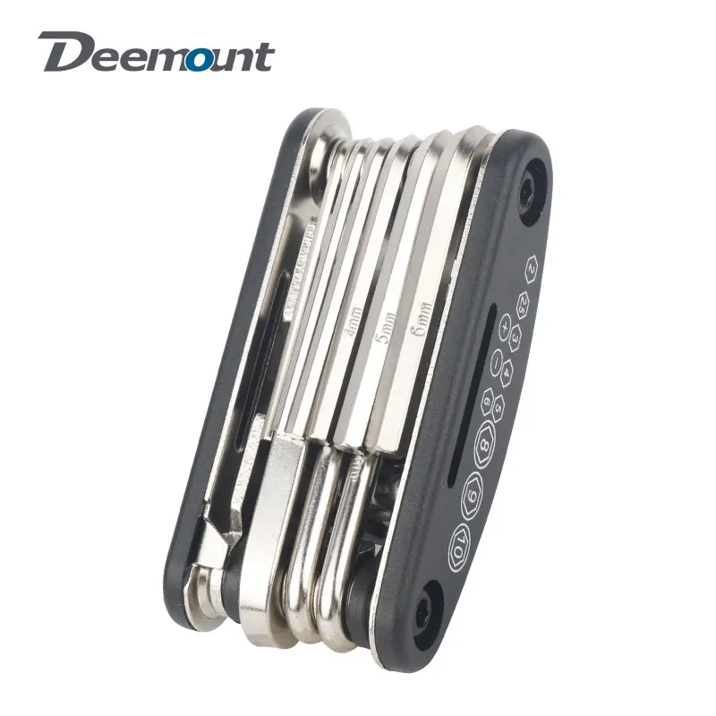 

Deemount Portable 15 in 1 Multi-function Road Bike Repair Tool Set M6/5/4/3/2.5/2 Hex Spanner Screwdrivers Flat Phillips Wrench