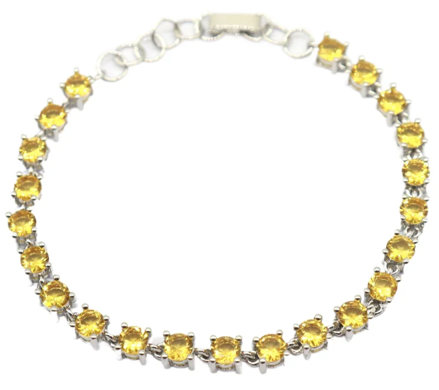 14 جرام 925 الصلبة فضة سوار مخصص الوردي الأزرق الصوفي لندن الأزرق سيترين الرودوليت طول 6.5-8.5 بوصة #3