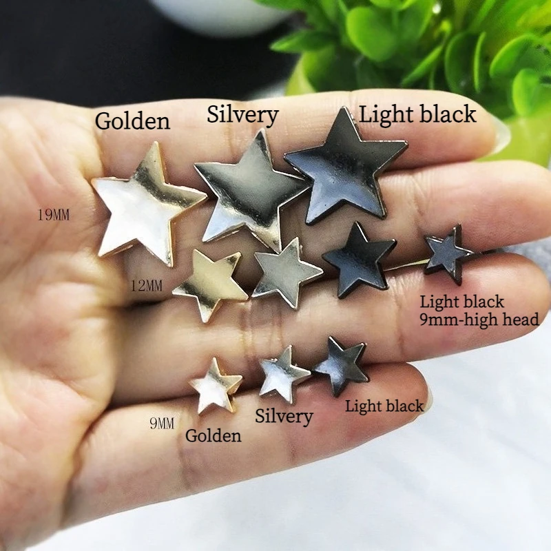 9-19mm Stars Rivets Punk Studs For Clothing Garment Shoes Hat Leather Belt DIY Decor Clothes Accessories Rivets