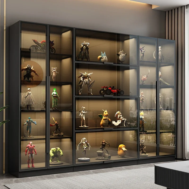 Figure Display Cabinet Glass Door Display Cabinet Home Living Room Lego Toy Model Building Block Storage Cabinet Custom Bookcase
