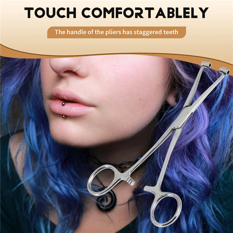 

ABYN-Septum Forcep Stainless Steel Needle Clamp, Body Piercing Tool Professional Puncture Tool For Eyebrow Pierced