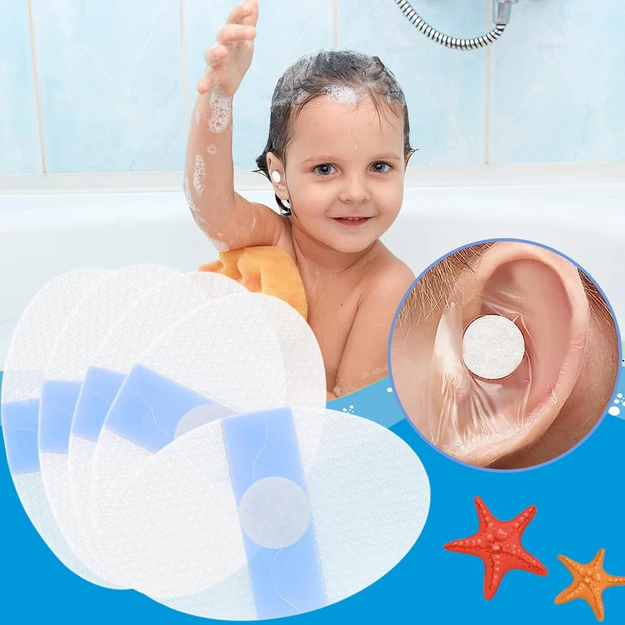 30/60Pcs Waterproof Ear Covers for Baby Kids Disposable PU Ear Stickers for Swimming Newborn Shower Surfing Other Water Sports