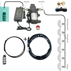 Rociador eléctrico premontado para jardín, Patio, terraza, sistema de niebla, Micro bomba automática de humidificación de riego, 20-60 pies