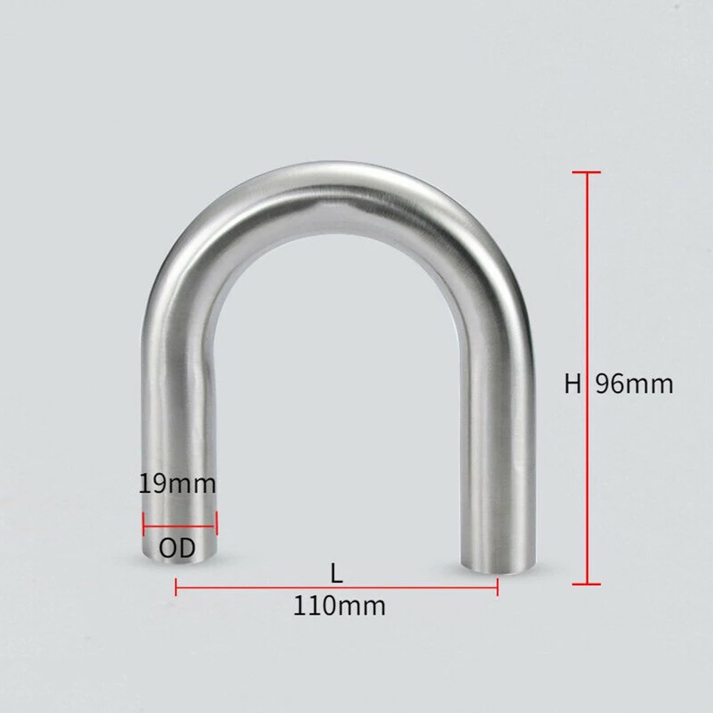 304 Stainless Steel U-shaped Pipe 180 Degree Elbow 180 Degree Pipe 51mm Polished Exhaust Pipe Silver Stainless Steel Elbow 1 PCS