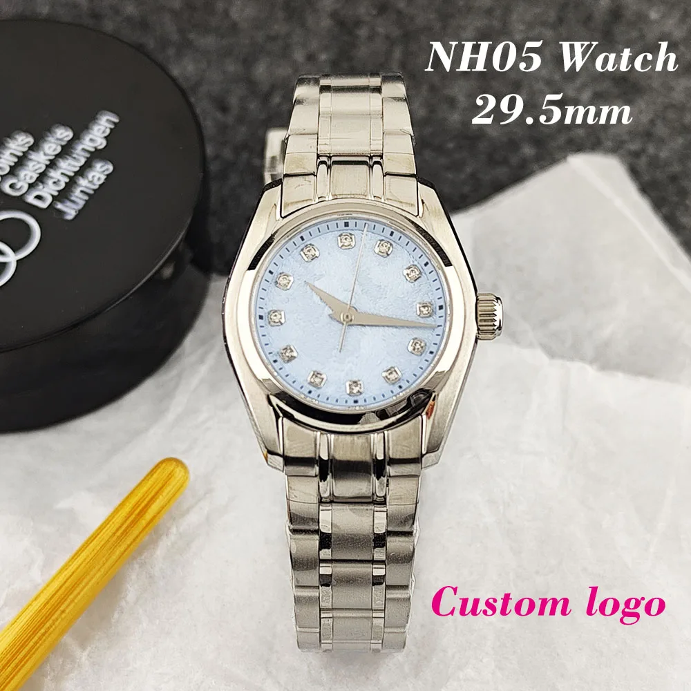 NH05 Cherry Blossom Texture Dial 29.5mm Watch ladies' Stainless Steel Watch Customized Logo GS Modified Accessories NH05 Movemen