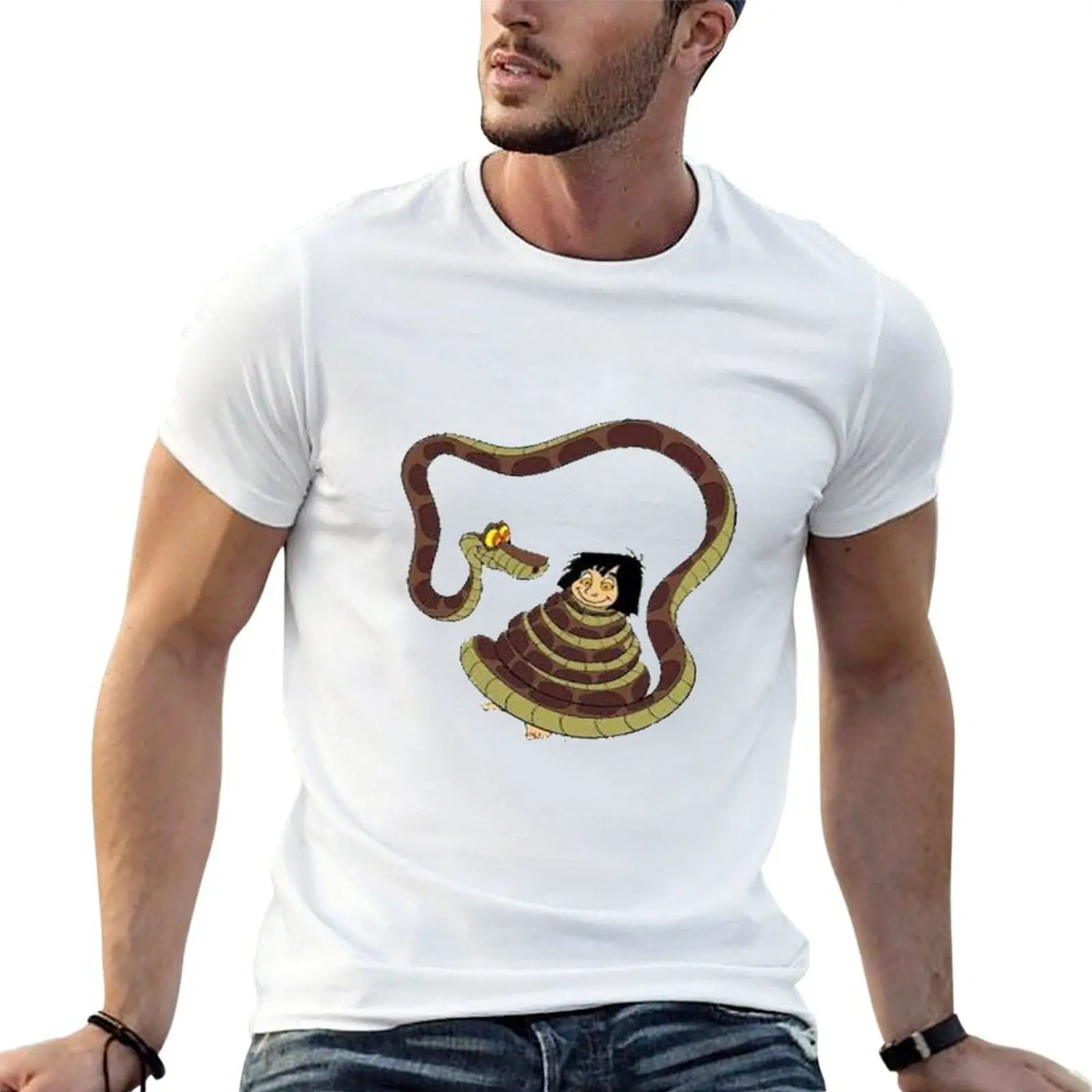 Camiseta The Jungle Book Mowgli, camiseta de anime, camisetas para hombre, camiseta ajustada para hombre, camiseta de lujo
