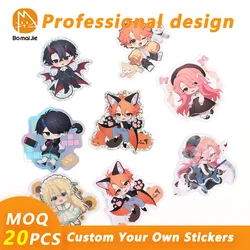 20Pcs Custom Stickers Labels With Logo Name Text Waterproof Holographic Transparen Die Cut Vinyl Personalized packaging Phone