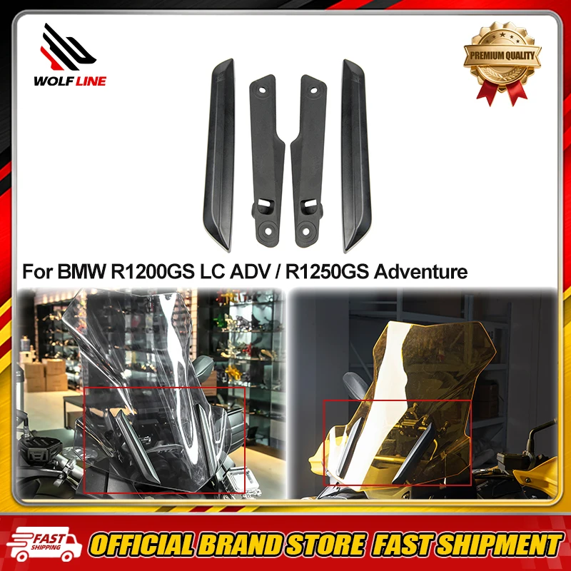 WOLFLINE Windscreen Bracket Mount For BMW GS R1200 ADV R1250 GSA LC R1200GS R1250GS Windshield Wind Shield Trim Strip Kit Holder