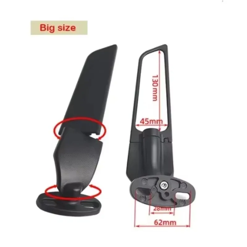 For Suzuki GSXR 600 750 1000 K8 GSX1300R GSX650F GSX-R ZX10R Modified Wind Wing Adjustable Rotatable Universal Rearview Mirror view 6