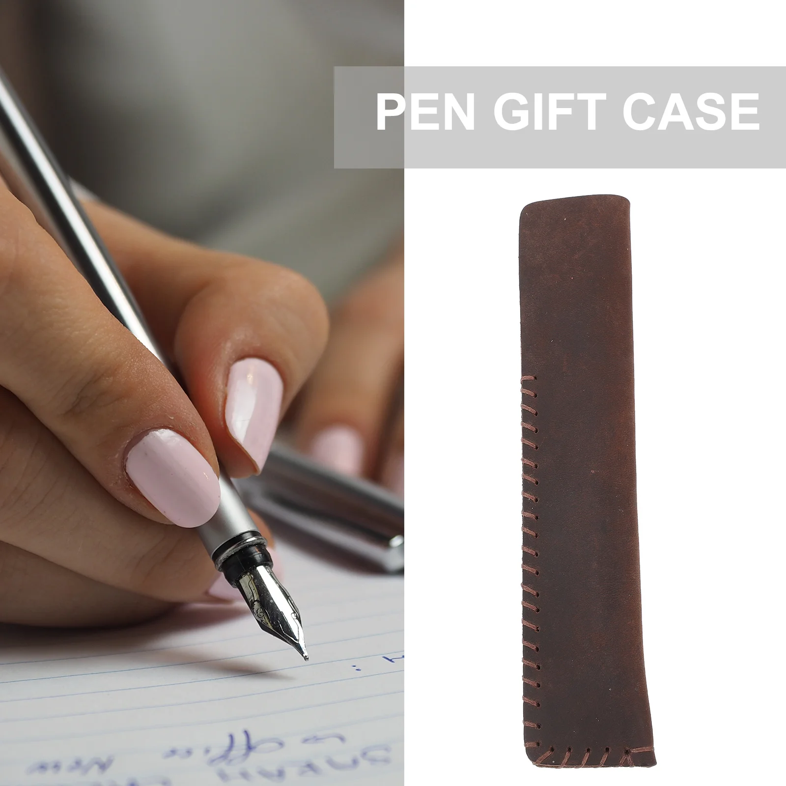 

Case Handmade Cowhide Pen For Gift Office School Stationery Pen Protective Sleeve Sleeve Storage Organizer Pouch
