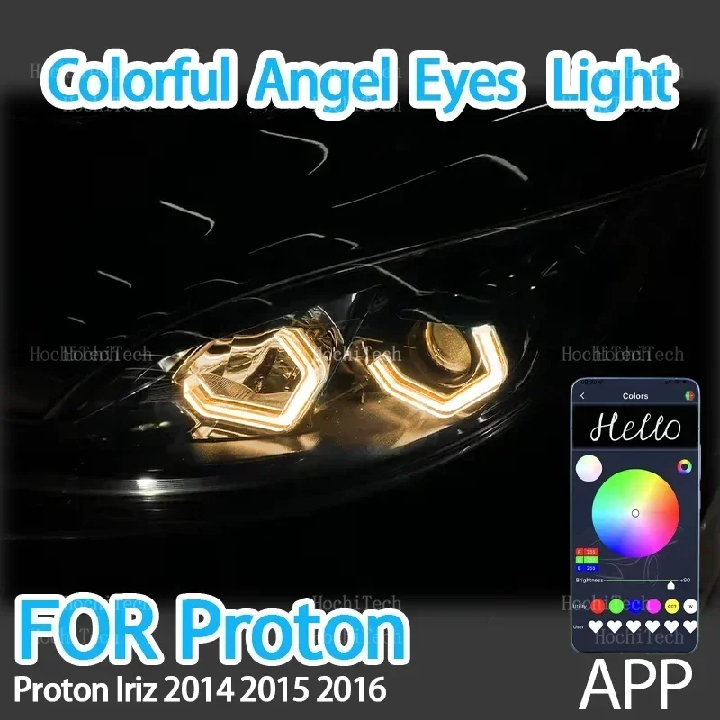 

RGB M4 style App control LED Angel Eyes Ring Lamp Car Running Light DRL for Proton Iriz 2014 2015 2016