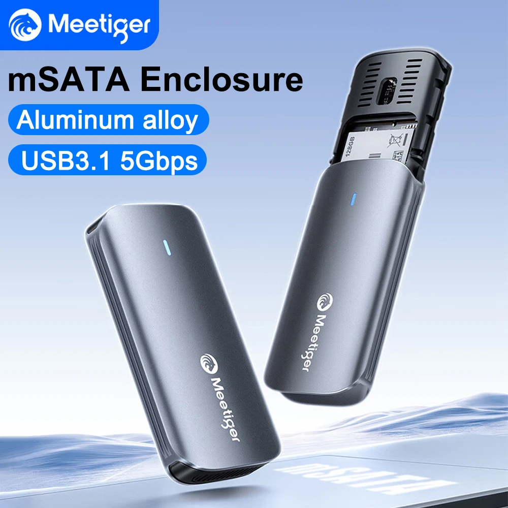 

Meetiger из алюминиевого сплава Mini mSATA SSD-корпус для Type-C SSD-адаптер Внешний адаптер 5 Гбит/с для mSATA SSD для корпуса ПК