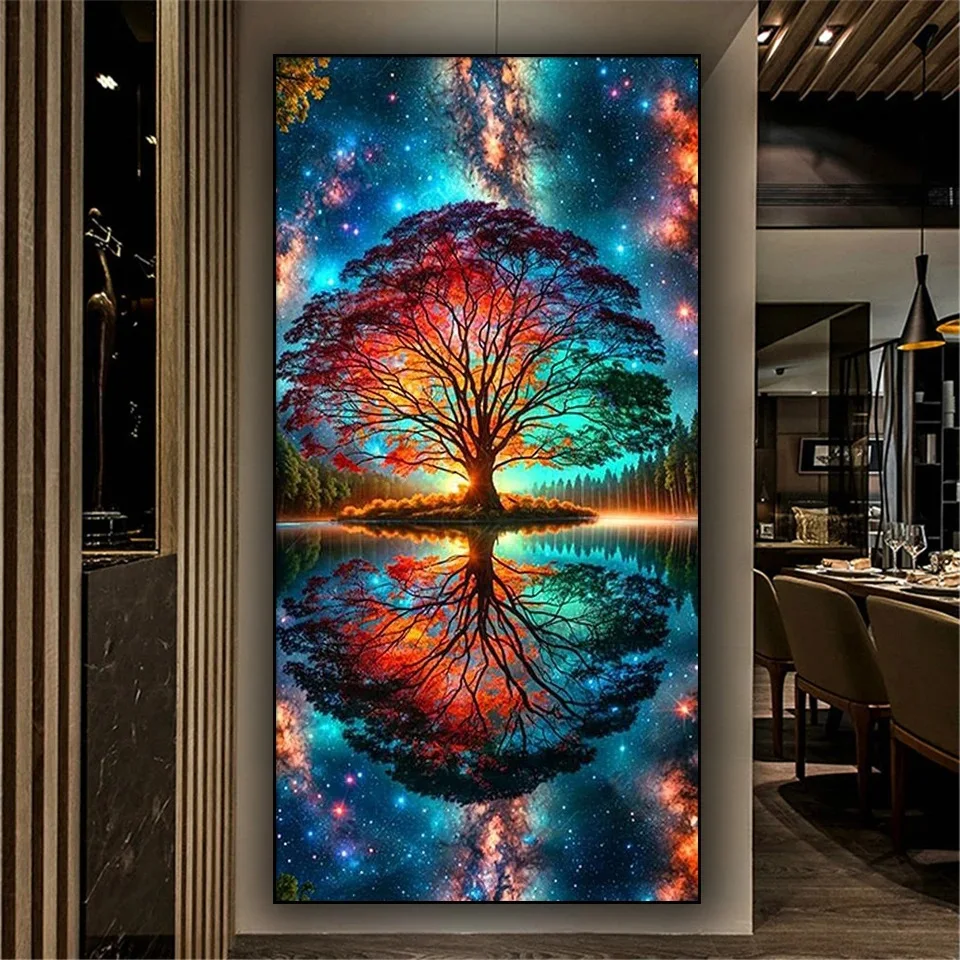 Diamond Painting new 2024 Diy Cross Stitch Full Square Round Starry Sky Tree of Life Diamond Mosaic Embroidery Home Decor Gift