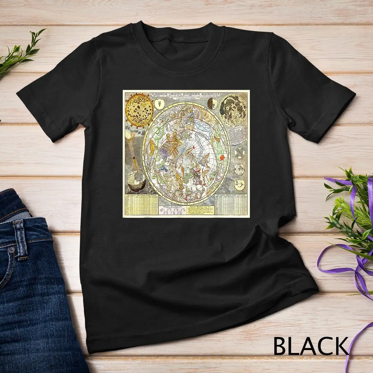 Cartography Astronomy Constellation Zodiac Hemisphere T-Shirt Unisex T-shirt