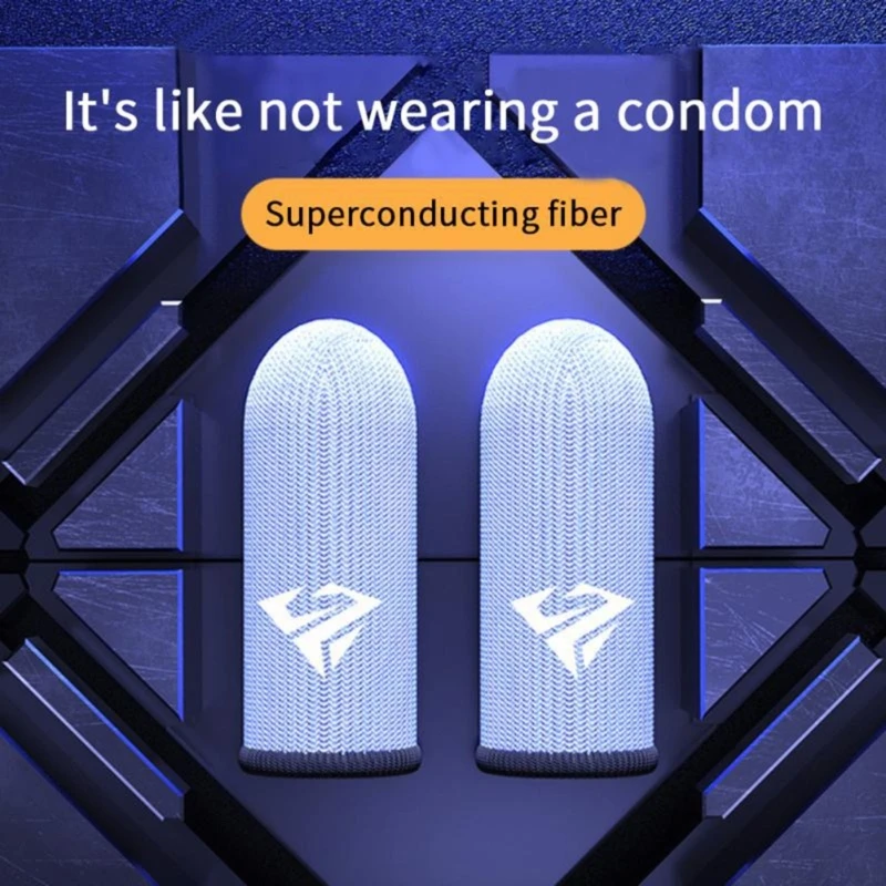 2 Cặp Tay Chơi Game Động Ngón Tay Màn Hình Cảm Ứng Bao Ngón Tay Chống Mồ Hôi Thoáng Khí Ngón Tay Với Kim Loại Hộp Bảo Quản