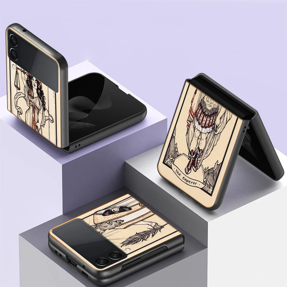 Tarot Cards For Halsey HFK Phone Case For Samsung Galaxy Z Flip 6 5G Z Flip 5 4 3 5G Shockproof Hard Cover TPU PC Coque