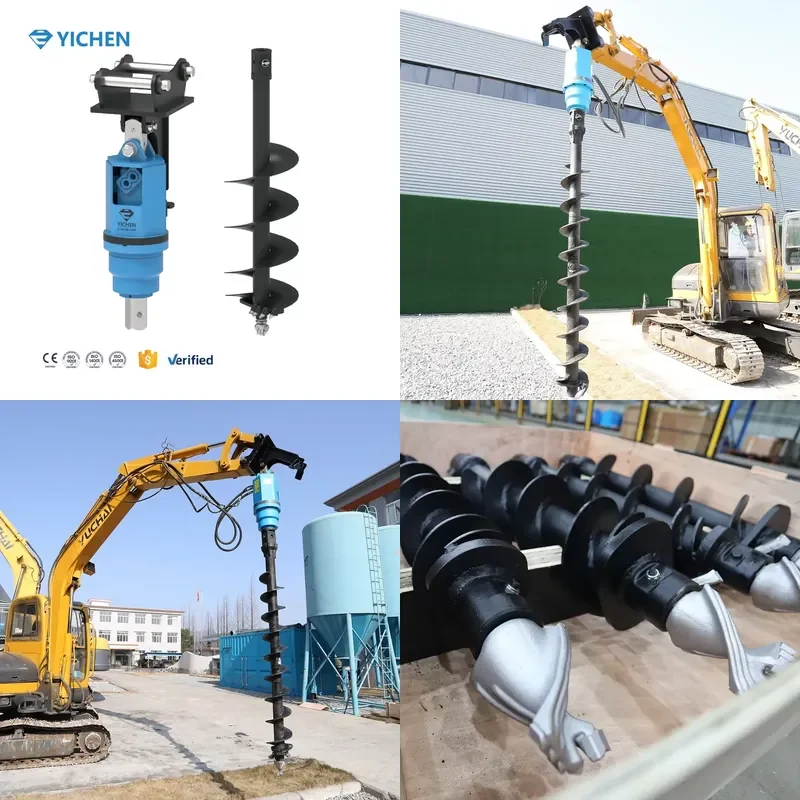 for YA5000 Spiral Excavator Drilling Tool Max Depth 12m for 0.8 Ton 1 Ton 1.2 Ton Excavator Attachment Auger Drill Bit