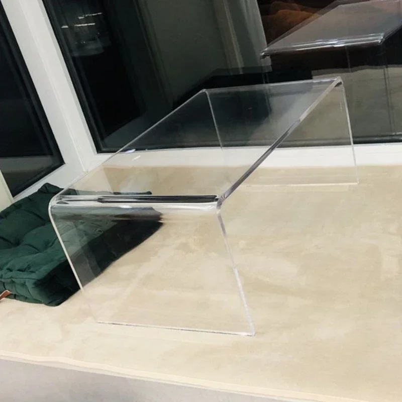 

Transparent Coffee Tables Portable Plastic Room Desks Short Acrylic Tea Table Removable Morden Rectangle Living Room Furniture