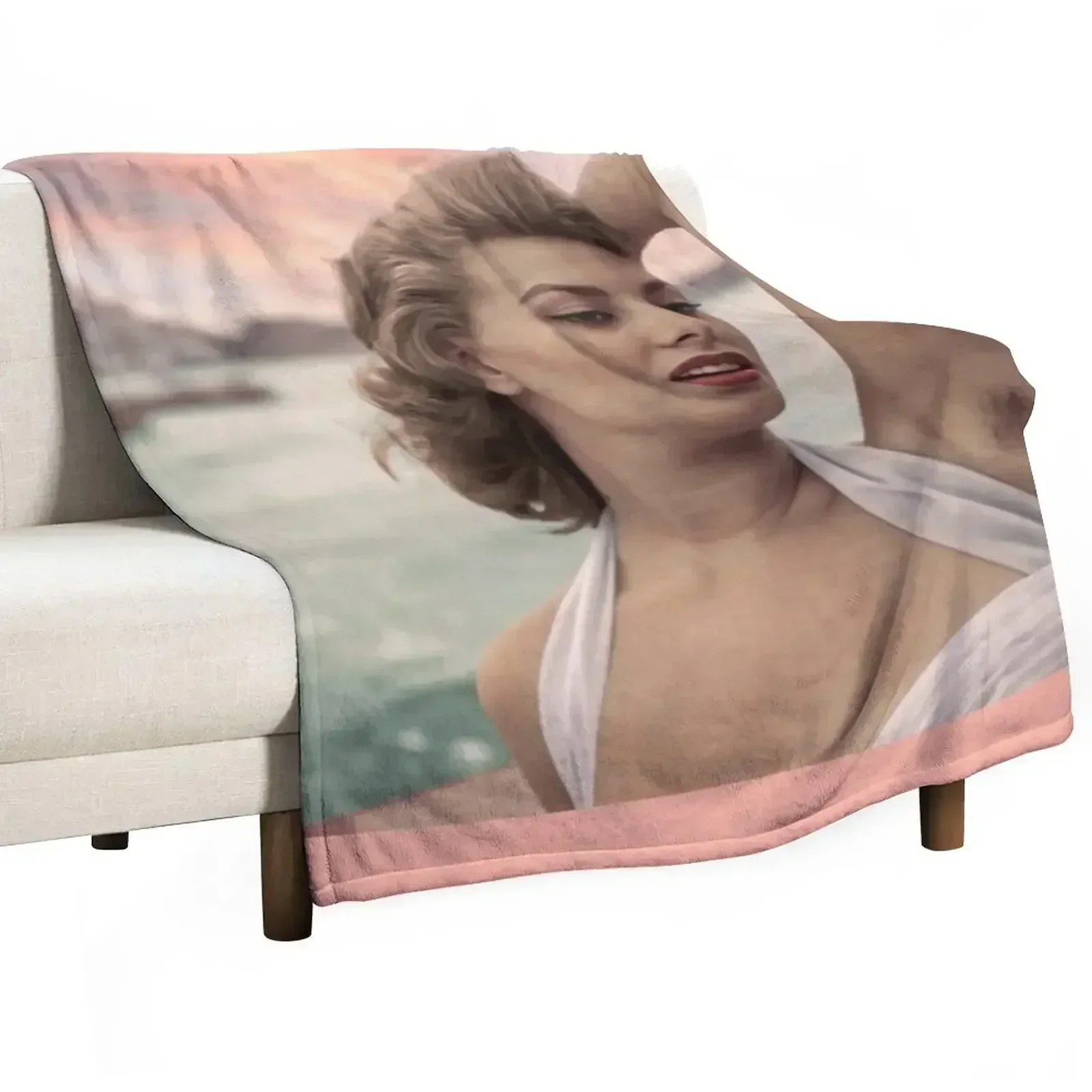 Sophia in Venice 1955 Naturalle Throw Blanket Travel Thins Blankets