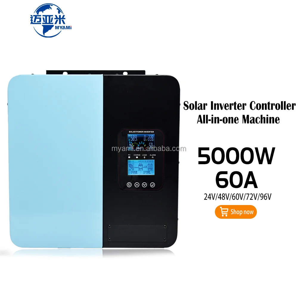

MYAMi New Product 5KW 24V 48V60V 72V 90V 60A Pure Sine Wave Power Solar Inverter Controller for Off-grid Solar System Household