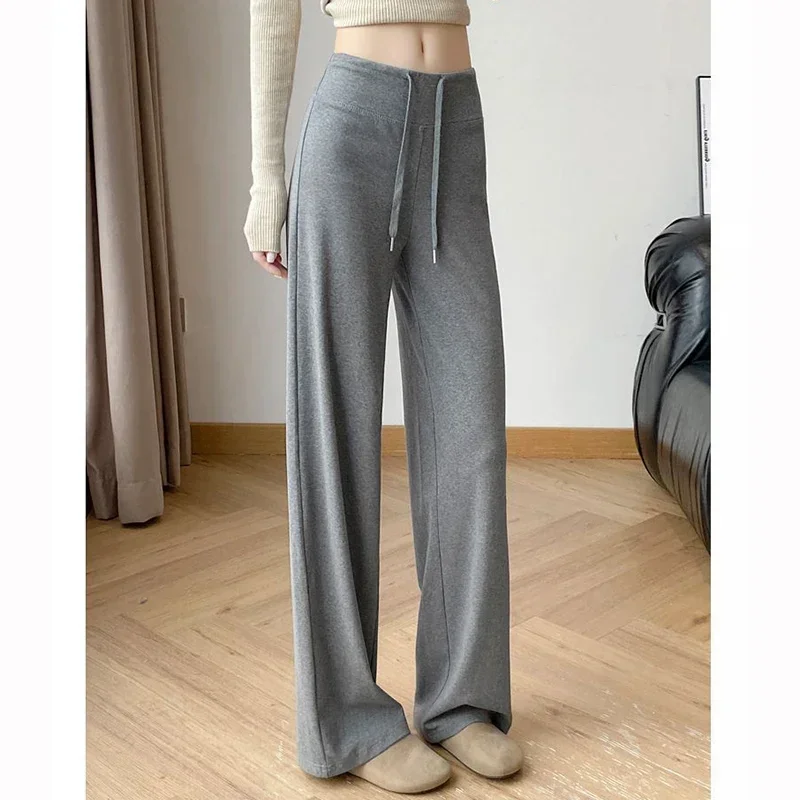 

Лидер продаж, классические повседневные женские спортивные штаны, женские однотонные брюки с высокой талией, женские повседневные мешковатые прямые брюки