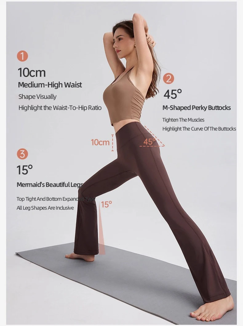 Modische Casual Streetwear Damen Schlaghose mit hoher Taille, elastisch, hüftformend, schlankmachend, atmungsaktiv, für Laufen, Sport, Radfahren, Pilates. – Detail 4