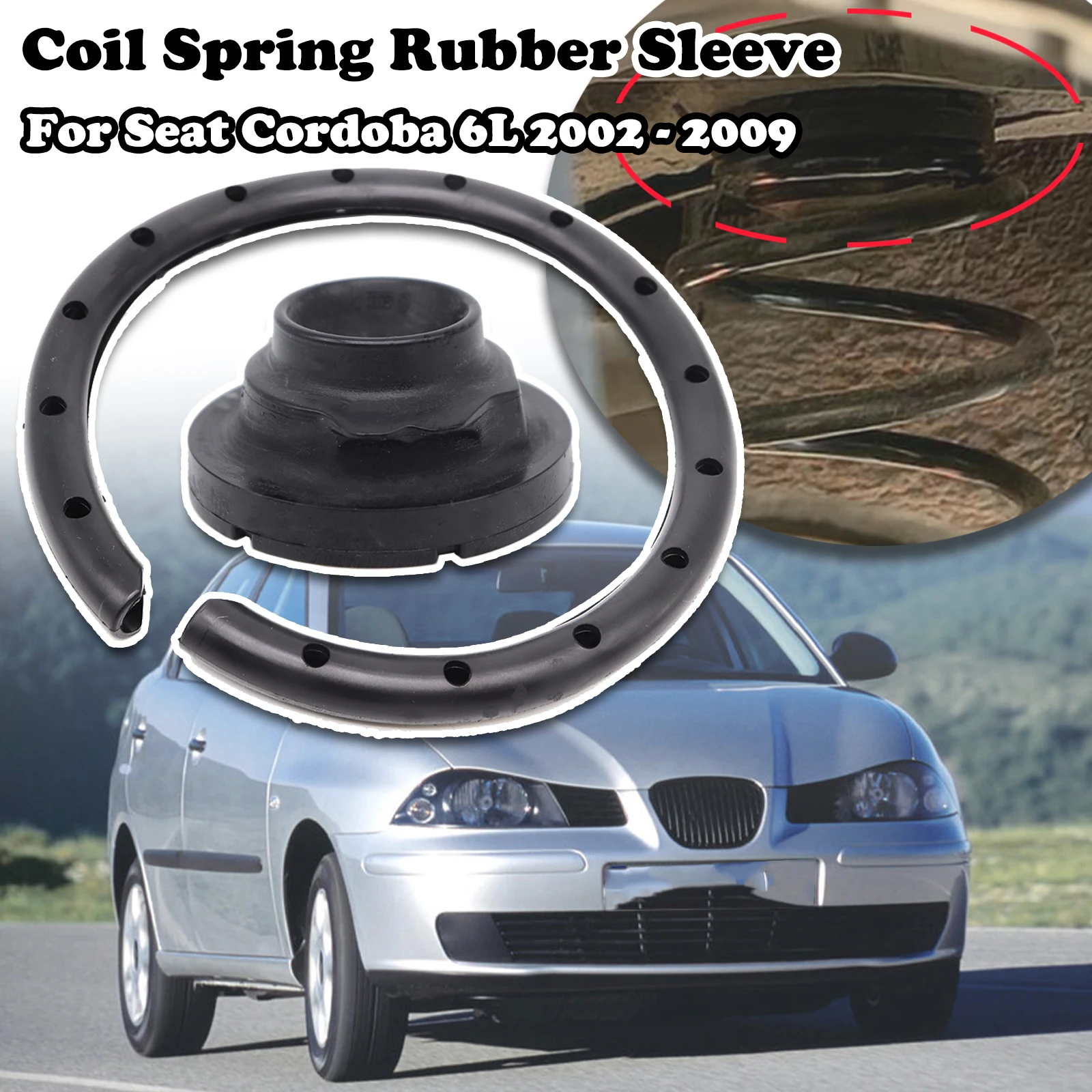 Rear Axle Coil Spring Isolator Mount Plate Shock Absorber Sleeve Top strut mount buffer 1J0512149B For Seat Cordoba 6L 2002-2009