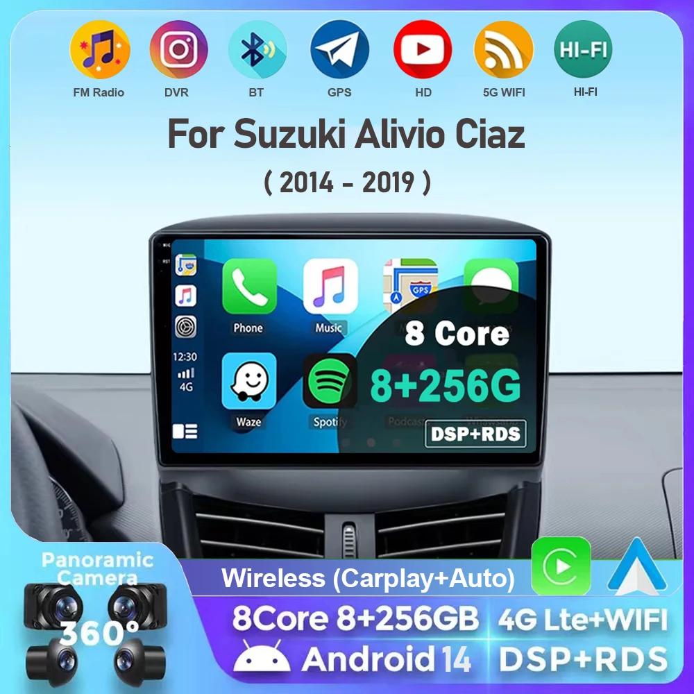 

Android 14 Car Radio For Peugeot 207 CC 207CC 2006 - 2015 Wireless Carplay Android Auto Stereo Multimedia Player WiFi 4G 2 Din