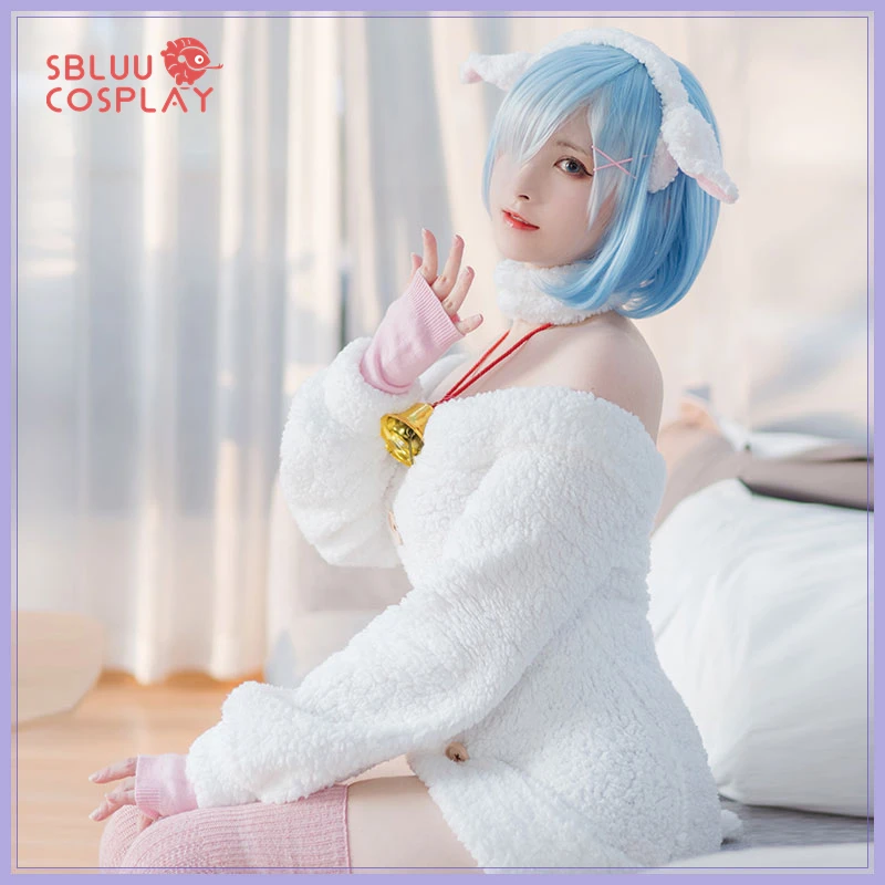 

SBluuCosplay In Stock Ram Rem Cosplay Costume Furry Sheep Version R Quality Halloween Outfit Christmas Gift Pajamas