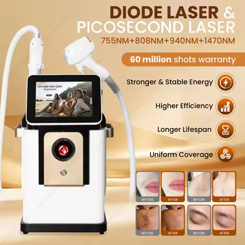 5000W 2in1 4Wavelength Diode Lase Hair Removal Machin Picosecond Lase Tattoo Washing Machine Ice Cooling Painless Permanent Hair
