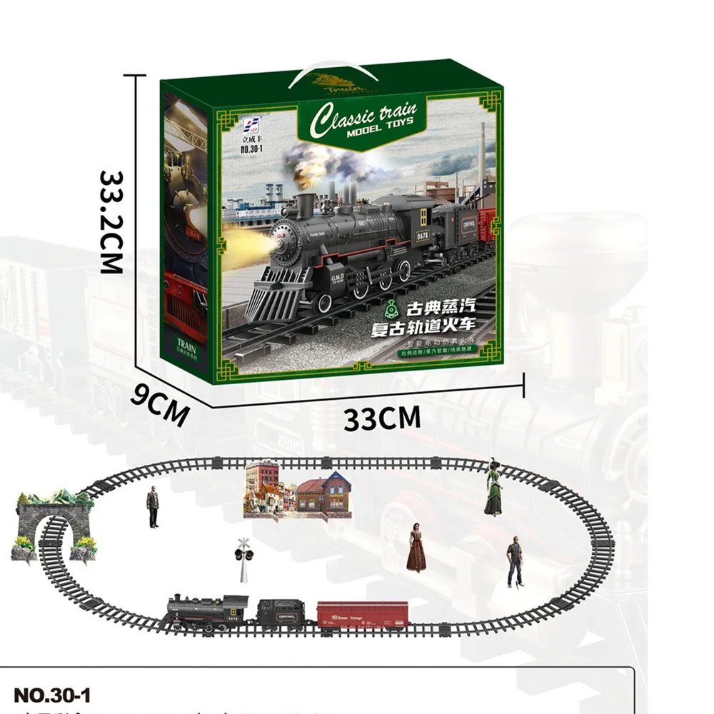 Controle remoto elétrico Train Track Set para crianças, simulação, presente de Natal, brinquedos para a idade 3, 4, 5, 6 +